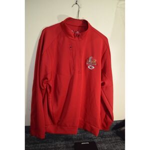 Antigua Mens Kansas City Chiefs Super Bowl LVIII 1/4 Zip Pullover Red 2XL